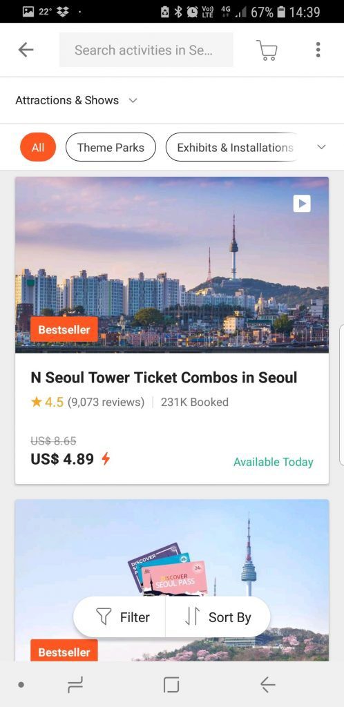 South Korea Trip Apps - Klook Tours and Tickets