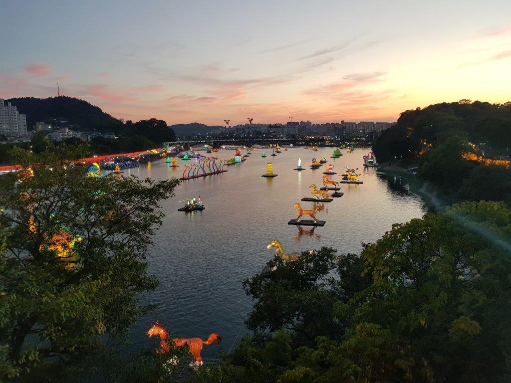 View over the Jinju Lantern Festival in South Korea