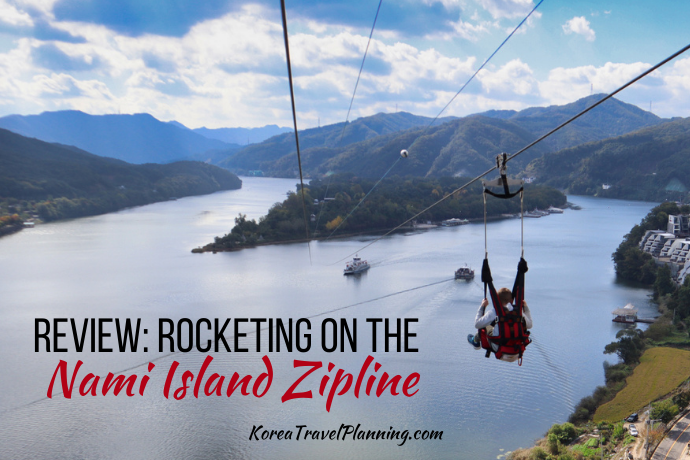 Rocketing on the Nami Island Zipline