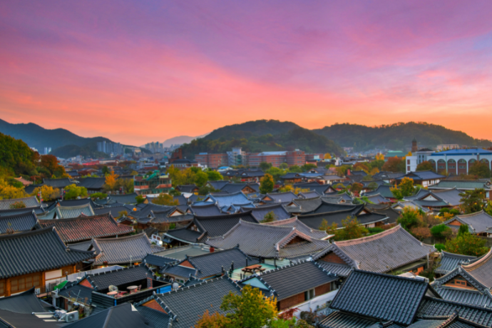 Sunset Views over Jeonju Hanok Village
