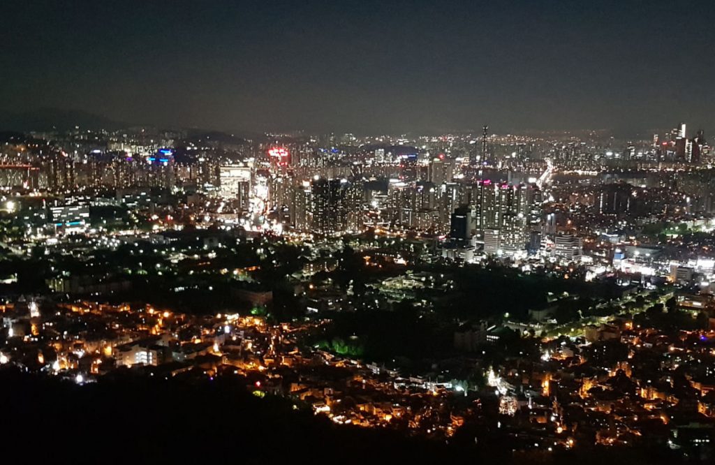 Night Time View over Seoul from N Seoul Tower