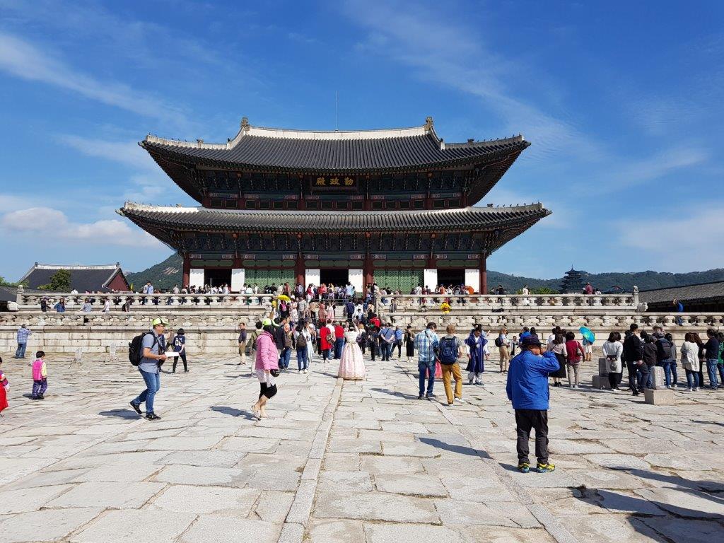 View of Gyeongbokgung Palace in Seoul, South Korea