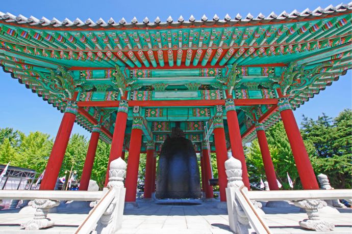 Traditional Korean Bell in Yongdusan Park in Busan
