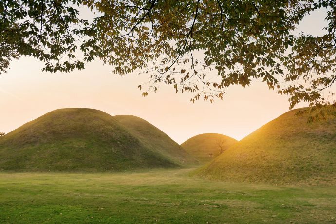 Silla Kingdom Burial Mounds at Tumuli Park in Gyeongju