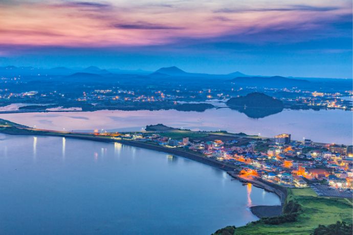View inland from Seongsan Ilchulbong on Jeju Island