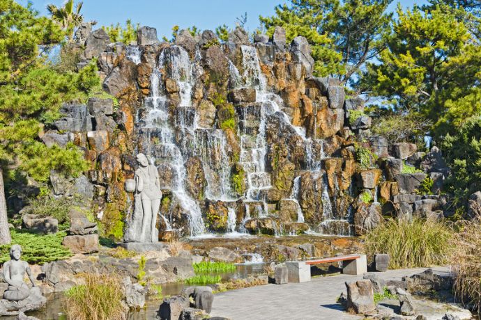Waterfall at Hallim Park on Jeju Island