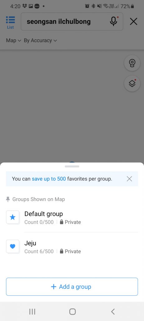 Adding destination to group